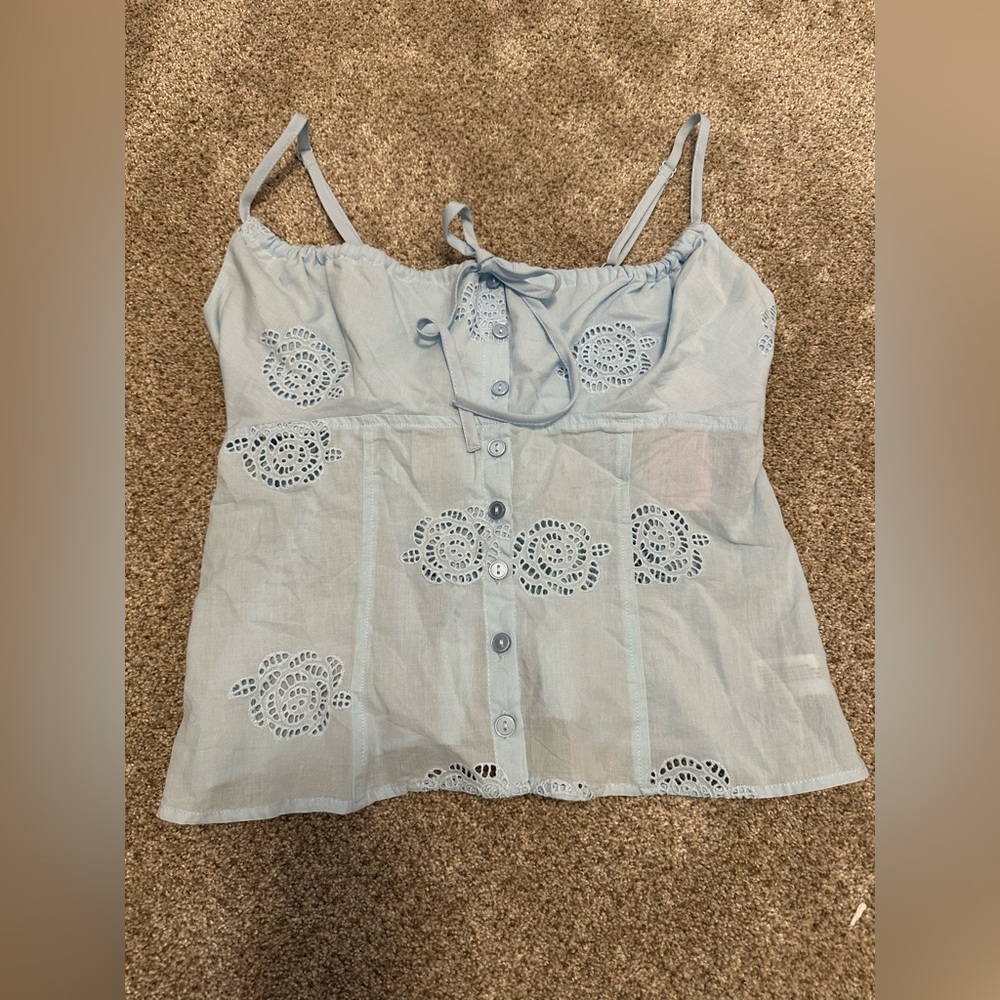 Wild Fable Light‎ Blue Eyelet Camisole